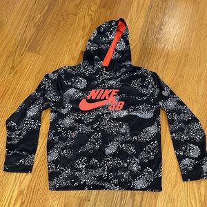 Nike Kids Black and White Patterned Hoodie